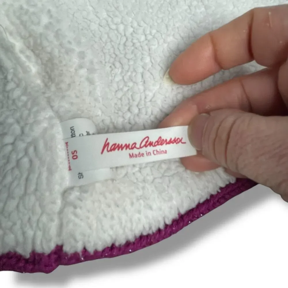 Hanna Andersson Kids Sherpa Neck Gaiter Tube Scarf Hand Muff Ski Pink Coquette